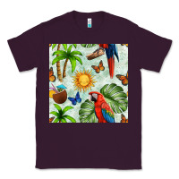 Plum parrot in the sun seamless pattern Classic Tee - BundleAndBundleShop