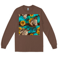 Chestnut appaloosa horses and sunflowers seamless pattern Long Sleeve Tee - BundleAndBundleShop