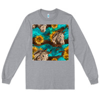 Heather Grey appaloosa horses and sunflowers seamless pattern Long Sleeve Tee - BundleAndBundleShop