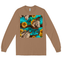 Toasted Coconut appaloosa horses and sunflowers seamless pattern Long Sleeve Tee - BundleAndBundleShop