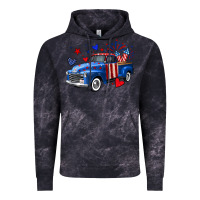 Cloud Black 4th of July American flag truck Vintage Hoodie - Neo Western