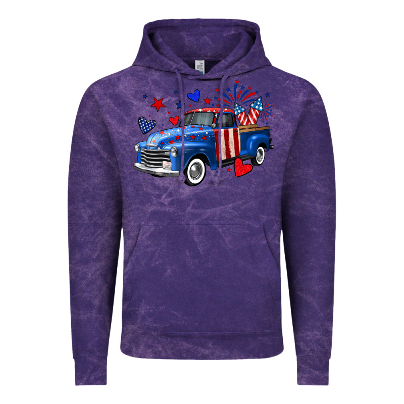 4th Of July American Flag Truck Vintage Hoodie by Neo Western | Teevron
