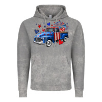 Cloud Rock 4th of July American flag truck Vintage Hoodie - Neo Western