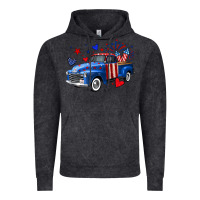 Vintage Black 4th of July American flag truck Vintage Hoodie - Neo Western