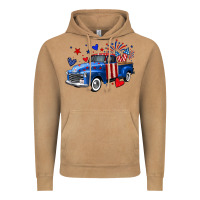 Vintage Camel 4th of July American flag truck Vintage Hoodie - Neo Western