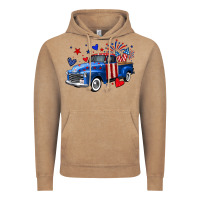 Vintage Coffee 4th of July American flag truck Vintage Hoodie - Neo Western