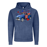 Vintage Denim 4th of July American flag truck Vintage Hoodie - Neo Western