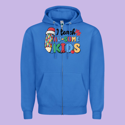 I Teac Au Some Kids Zipper Hoodie Designed By Maliassmallbusiness