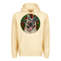 Pina Colada Christmas Pug With Buffalo Plaid Premium Hoodie - RanaPortraitStore