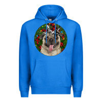 True Royal Christmas Pug With Buffalo Plaid Premium Hoodie - RanaPortraitStore