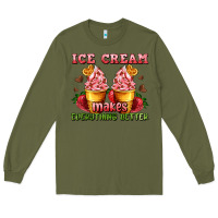 Army Green ice cream makes everything better Long Sleeve Tee - AdoDesignShop