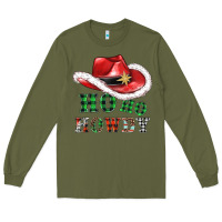 Army Green ho ho howdy christmas hat Long Sleeve Tee - AdoDesignShop