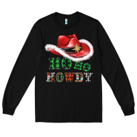 Black ho ho howdy christmas hat Long Sleeve Tee - AdoDesignShop
