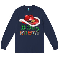 Navy ho ho howdy christmas hat Long Sleeve Tee - AdoDesignShop