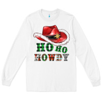 White ho ho howdy christmas hat Long Sleeve Tee - AdoDesignShop