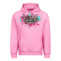 Fuchsia Pink My god is stronger than Cancer Awareness Urban Hoodie - HowdyJamesFarm