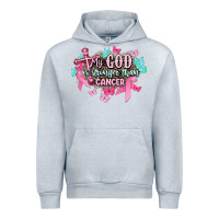 Heather Grey My god is stronger than Cancer Awareness Urban Hoodie - HowdyJamesFarm