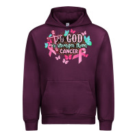 Mauve Wine My god is stronger than Cancer Awareness Urban Hoodie - HowdyJamesFarm