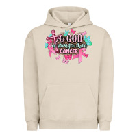 Pigment French Oak My god is stronger than Cancer Awareness Urban Hoodie - HowdyJamesFarm