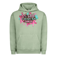 Pigment Oil Green My god is stronger than Cancer Awareness Urban Hoodie - HowdyJamesFarm