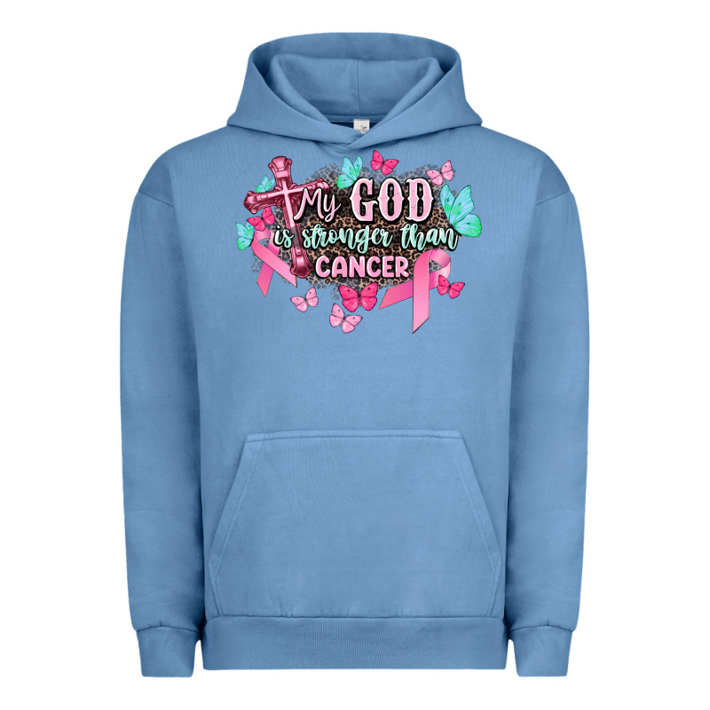 My God Is Stronger Than Cancer Awareness Urban Hoodie by HowdyJamesFarm | Teevron