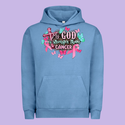 My God Is Stronger Than Cancer Awareness Urban Hoodie Designed By Howdyjamesfarm