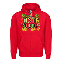 Red fiesta squad Zipper Hoodie - MaliasSmallBusiness