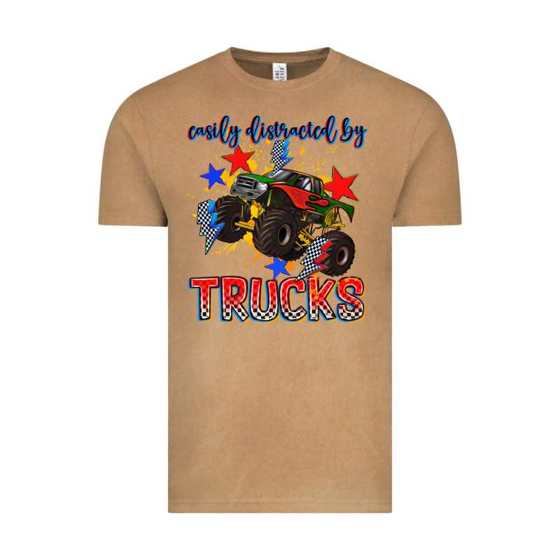 Easily Distracted By Trucks Vintage Tee by AdoDesignShop | Teevron