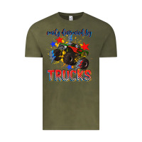 Vintage Olive easily distracted by trucks Vintage Tee - AdoDesignShop