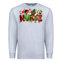 Heather Grey christmas  nurse Premium Sweatshirt - MaliasSmallBusiness