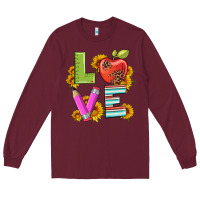 Burgundy love with pen and  serape leopard Long Sleeve Tee - Artiststas