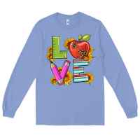 Colony Blue love with pen and  serape leopard Long Sleeve Tee - Artiststas