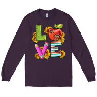 Plum love with pen and  serape leopard Long Sleeve Tee - Artiststas