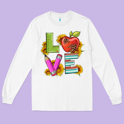 Love With Pen And  Serape Leopard Long Sleeve Tee Designed By Artiststas