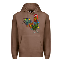 Chestnut Christmas Lights Rooster Premium Hoodie - RanaPortraitStore