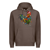 Coffee Christmas Lights Rooster Premium Hoodie - RanaPortraitStore