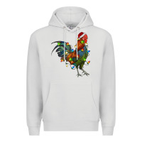 Dove Grey Christmas Lights Rooster Premium Hoodie - RanaPortraitStore