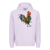 Lilac Christmas Lights Rooster Premium Hoodie - RanaPortraitStore