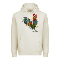 Oatmeal Heather Christmas Lights Rooster Premium Hoodie - RanaPortraitStore
