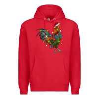 Red Christmas Lights Rooster Premium Hoodie - RanaPortraitStore