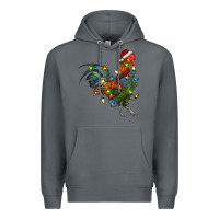 Rock Christmas Lights Rooster Premium Hoodie - RanaPortraitStore