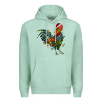 Seafoam Christmas Lights Rooster Premium Hoodie - RanaPortraitStore