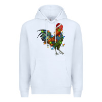 White Christmas Lights Rooster Premium Hoodie - RanaPortraitStore