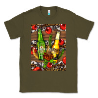 Army Green beer bottles with wheat and barley Classic Tee - AdoDesignShop