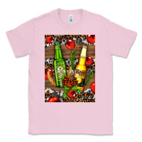Bubblegum Pink beer bottles with wheat and barley Classic Tee - AdoDesignShop