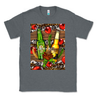 Charcoal Heather beer bottles with wheat and barley Classic Tee - AdoDesignShop