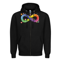 Black infinity symbol autism Zipper Hoodie - MaliasSmallBusiness