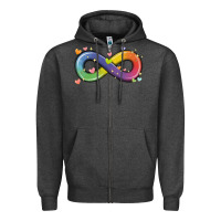 Charcoal Heather infinity symbol autism Zipper Hoodie - MaliasSmallBusiness