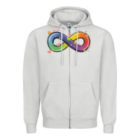 Dove Grey infinity symbol autism Zipper Hoodie - MaliasSmallBusiness
