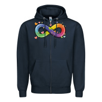 Navy infinity symbol autism Zipper Hoodie - MaliasSmallBusiness